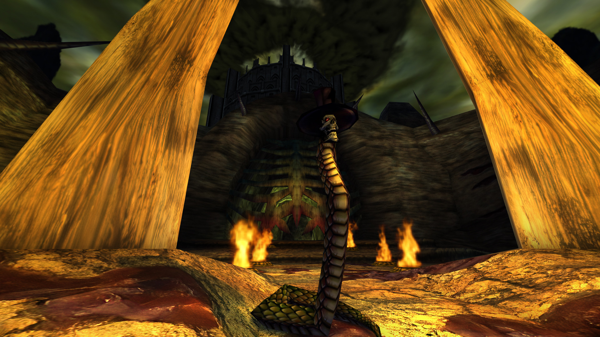 Shadow Man Remastered — 主角 Mike LeRoi 以蛇形變身穿越 Deadside 的骷髏大門，重製版恢復了當年因開發進度被刪除的三個完整關卡